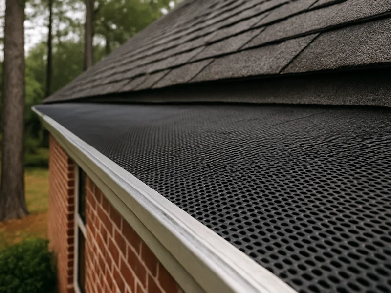 Gutter guard mesh installed on a home roofline in Enterprise, AL