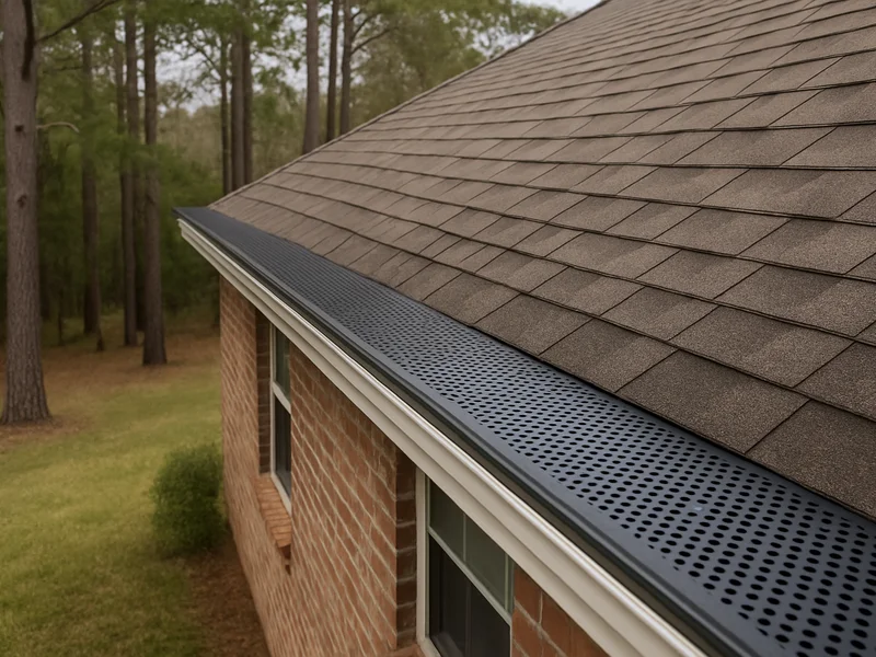 Gutter guard installed on a home roofline in Ozark, AL